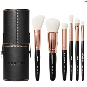 Morphe Rose Away Makeup Brushes - 6 Piece Make Up Brush Set of Eye and Face Brushes