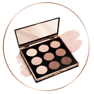 Highly pigmented eyeshadow and face contour palette